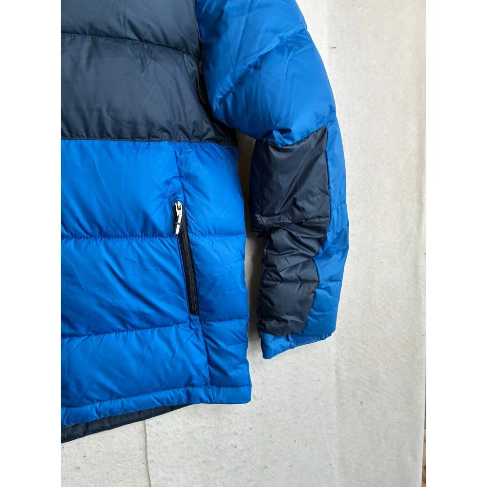Columbia Powder Lite Hooded Puffer Jacket Blue Navy Boys Large 14/16 SY9338